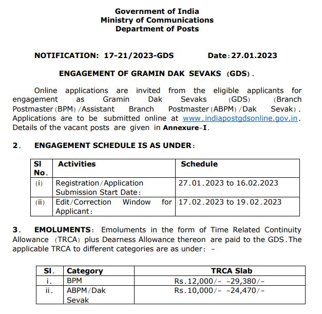 Ap Postal Jobs Notification 2023 Ts Postal Jobs Notification 2023